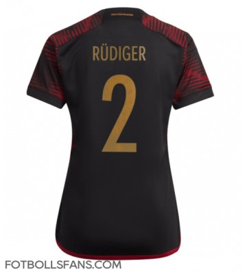 Tyskland Antonio Rudiger #2 Replika Bortatröja Damer VM 2022 Kortärmad